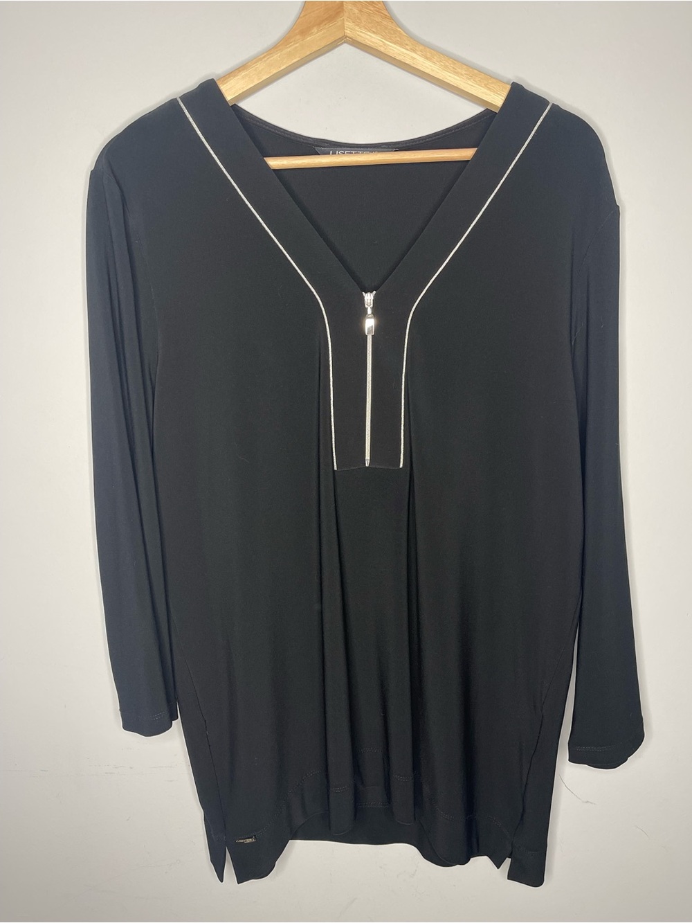 Lisette L Montreal Black 3/4 Sleeve Pullover Blouse (Large)